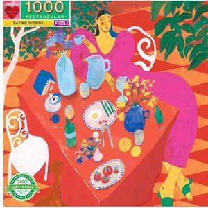 eeBoo Peace and Love Eating Outside Jigsaw Puzzle 1000pc New Sealed